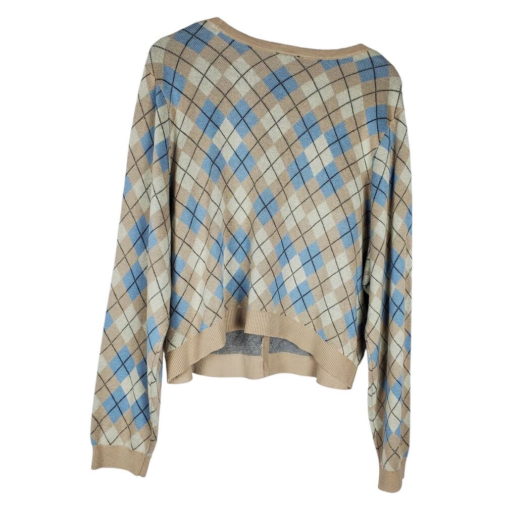 NEW Torrid Jacquard Shrug Cardigan Sweater Plus Sz 3X Sandstone Plaid Long Sleev - Picture 4 of 15
